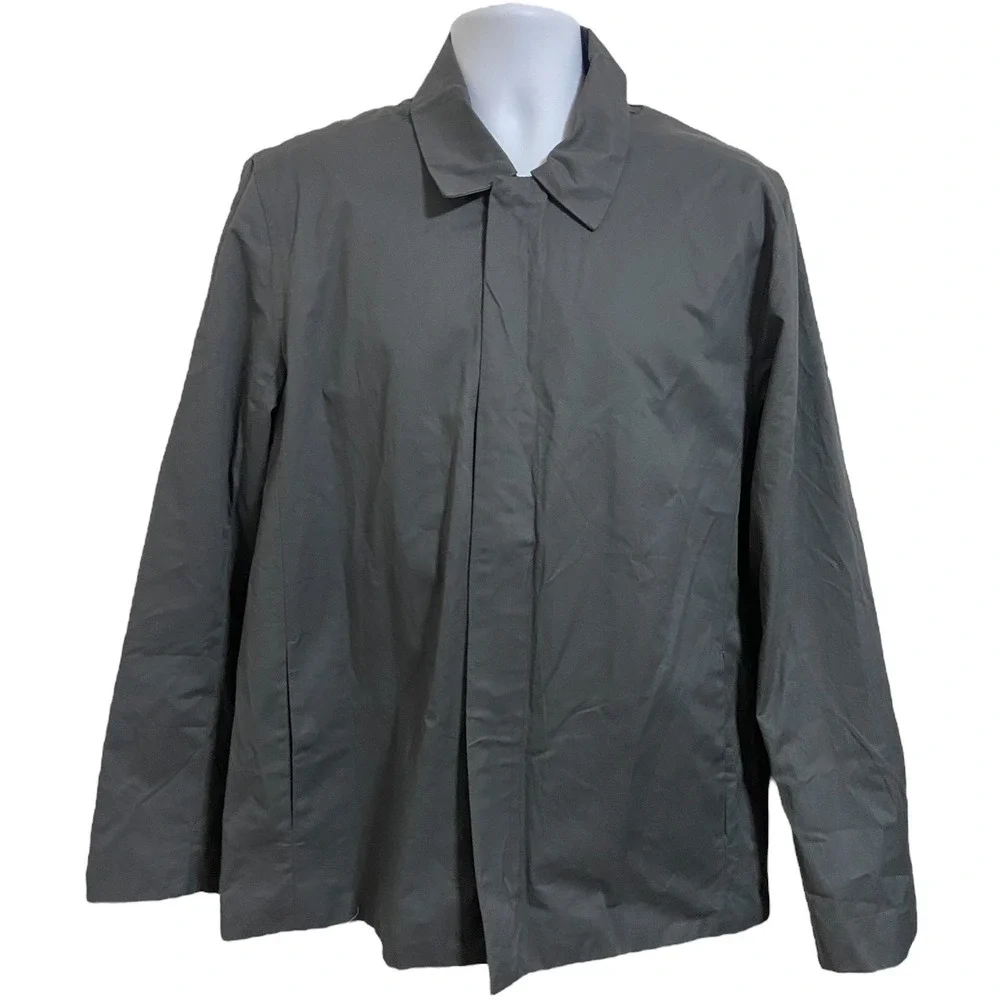 FIVEFOUR NWT Blaine Charcoal Gray Jacket Cotton Lightweight Coat Plaid‎ Lined L